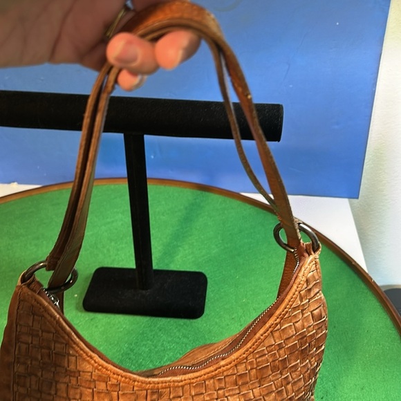 VILENCA HOLLAND BACK PACK BAG DISTRESSED LEATHER WOVEN BRAIDED COGNAC BAG - Picture 6 of 15